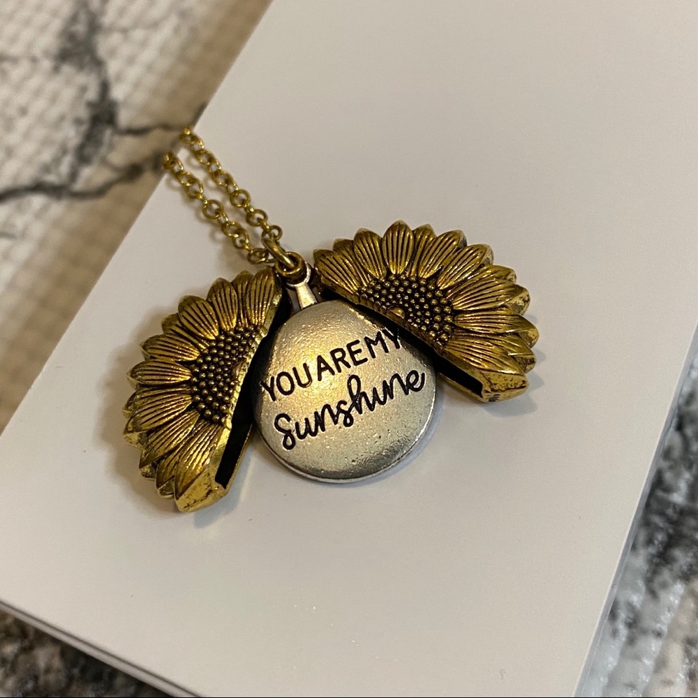 You Are My Sunshine Sunflower Necklace
